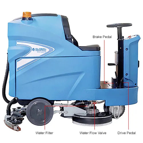 Global Industrial Auto Ride-On Floor Scrubber